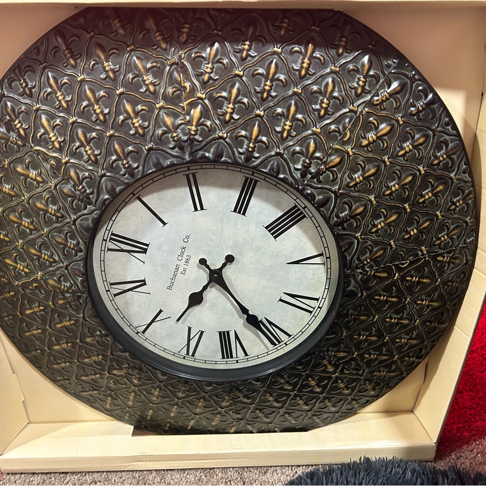 Large wall clock bronze Buchanan clock co